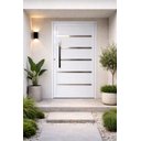 Ver imagem 1 de Porta Pivotante de Aluminio Branco Frisada 2,10 (a) X 0,90 (l) Linha 30 Completa