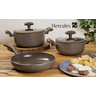 Jogo De Panelas Indução Revestimento Cerâmico 5 Peças Marrom Pa300 Antiaderente - HERCULES - 3