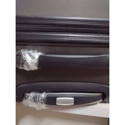Conjunto 3 Malas Viagem Rígida Cinza C/ Rodas Duplas 360º P, M, G, de Bordo, média, grande Fibra ABS - 6