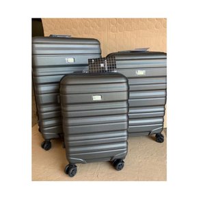 Conjunto 3 Malas Viagem Rígida Cinza C/ Rodas Duplas 360º P, M, G, de Bordo, média, grande Fibra ABS