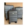 Conjunto 3 Malas Viagem Rígida Cinza C/ Rodas Duplas 360º P, M, G, de Bordo, média, grande Fibra ABS - 1
