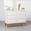 Ver imagem 5 de Kit Quarto Infantil Theo com Pés Square Mel - Berço + Cômoda 6 Gavetas + Guarda-roupa 3 Portas +polt
