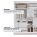 Ver imagem 6 de Guarda Roupa Casal 2 Portas 3 Gavetas 100% MDF Monte Rei