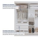Ver imagem 5 de Guarda Roupa Casal 2 Portas 3 Gavetas 100% MDF Monte Rei