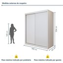 Ver imagem 3 de Guarda Roupa Casal 2 Portas 3 Gavetas 100% MDF Monte Rei