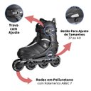 Ver imagem 2 de Patins 4 Rodas Inline Para Adulto Ajustável 37 ao 40 Rolamento ABEC 7 Atrio - Preto e Cinza