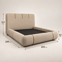 Ver imagem 7 de Conjunto Cama King Cabeceira Star Divani Bouclé Premiun Detalhes em Courino Luxouso Moderna Elegante