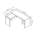 Ver imagem 3 de Mesa de Escritório ME4106 c/ 3 Gavetas Amêndoa - Tecno Mobili