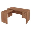 Ver imagem 1 de Mesa de Escritório ME4106 c/ 3 Gavetas Amêndoa - Tecno Mobili