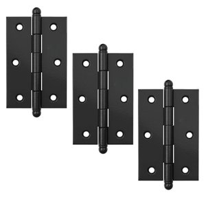 Dobradiça Pino Bola 3 X 2.1/2'' Ferro Leve com 2 Anéis Preto Cartela com 3 Unidades Isero