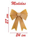 Ver imagem 2 de Kit 8 Enfeites Árvore Natal Laço Dourado Veludo 27cm