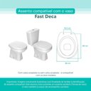 Ver imagem 3 de Assento Sanitário Tampa de Vaso Branco Mdf Laqueado Fast para Bacia Deca