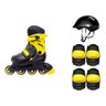 Patins Infantil Roller Inline Ajustável Amarelo 29-32 60Kg - 2