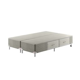 Base Box Gaveta Bipartido Queen Spubio Incofal Bege 158x198x40cm - 2