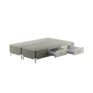 Base Box Gaveta Bipartido Queen Spubio Incofal Bege 158x198x40cm