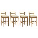 Ver imagem 1 de Kit 4 Banquetas Sala Jantar Sofia 1bmm006ca Premium Madeira Maciça 4 Un Carvalho/linho Bege Argila