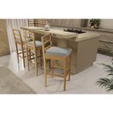 Ver imagem 6 de Kit 4 Banquetas Sala Jantar Sofia 1bmm006ca Premium Madeira Maciça 4 Un Carvalho/linho Bege Argila