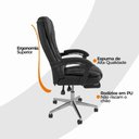 Ver imagem 5 de Cadeira de Escritório Presidente Ergonômica Apoio Pés Preto