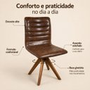 Ver imagem 5 de Cadeira Jaque Giratória Sala de Estar Jantar Cor Whisky Base Madeira Kit 6 Unidades