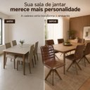 Ver imagem 7 de Cadeira Jaque Giratória Sala de Estar Jantar Cor Whisky Base Madeira Kit 6 Unidades