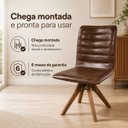 Ver mais imagens de Cadeira Jaque Giratória Sala de Estar Jantar Cor Whisky Base Madeira Kit 6 Unidades