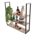 Ver imagem 1 de Estante Suspensa Industrial 80cmcm Preta Para Quarto Technox