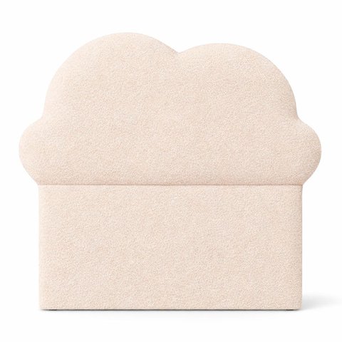 Cabeceira de Cama Box Estofada 90 Cm Solteiro Decoração Nuvem Boucle