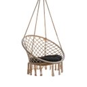 Ver imagem 1 de Cadeira Rede Balanço Suspensa Almofada Trançada Decoraçao Teto Varanda Sacada Jardim Quintal Leitura