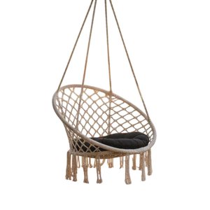Cadeira Rede Balanço Suspensa Almofada Trançada Decoraçao Teto Varanda Sacada Jardim Quintal Leitura