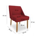 Ver imagem 7 de Kit 08 Cadeiras Poltona Juliana Suede Vermelho Pés Palito Castanho - Pallazio