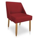 Ver imagem 4 de Kit 08 Cadeiras Poltona Juliana Suede Vermelho Pés Palito Castanho - Pallazio