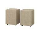 Ver imagem 1 de Kit 2 Puff Banquetas Cubo Quadrado Decorativo Suede Bege