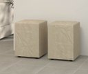 Ver imagem 2 de Kit 2 Puff Banquetas Cubo Quadrado Decorativo Suede Bege