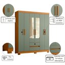 Ver imagem 2 de Guarda-Roupa Olímpia 6 Portas Espelhado Cinamomo/Sálvia