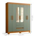Ver imagem 3 de Guarda-Roupa Olímpia 6 Portas Espelhado Cinamomo/Sálvia