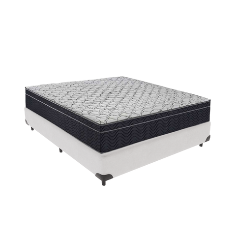 Cama Box Bipartido Casal Branco e Colchão Airtech 150 D45 Ortobom