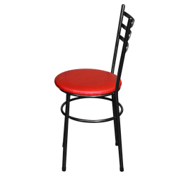 Jogo 6 Cadeiras Para Cozinha Epoxi Craqueada Assento Estofado - Vermelho - 4