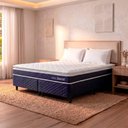 Ver imagem 1 de Conjunto Box Azul Durban Azul Espuma D28 Queen 158x198x57 - King House