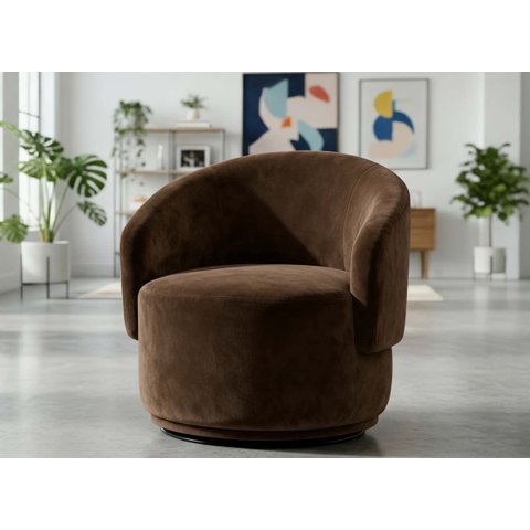 Poltrona Decorativa Giratória Sala de Estar Recepção Jasmine Suede