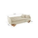 Ver imagem 5 de Sofa Cama 202cm x 92cm em Linho Cannes