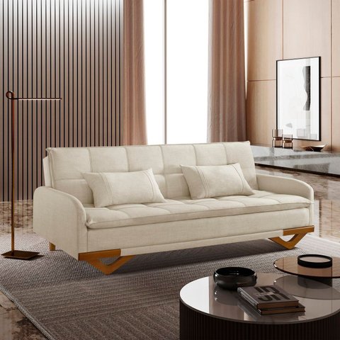Sofa Cama 202cm X 92cm em Linho Cannes