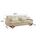 Ver imagem 3 de Sofa Cama 202cm X 92cm em Linho Cannes