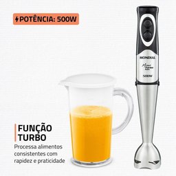 Mixer Turbo Inox Mondial Preto Inox 500w M-16-bi Mixer Turbo Inox Mondial - 7