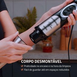 Mixer Turbo Inox Mondial Preto Inox 500w M-16-bi Mixer Turbo Inox Mondial - 3