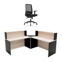 Ver imagem 3 de Balcão de Atendimento em L 140x60cm para Loja e Recepção + Cadeira de Escritório Ergonômica Premium