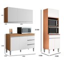 Ver imagem 2 de Conjunto Kit Cozinha Compacta Balcão sem Tampo e Aéreo 120cm e Armário Torre Quente Ajl Móveis