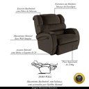 Ver imagem 6 de Poltrona do Papai Reclinável Napoli Manual Gatilho Pu Marrom Fh1 - D\'rossi