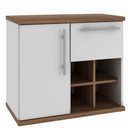 Ver imagem 1 de Balcão Gabinete Suspenso para Banheiro 70cm B06 Branco Nogal