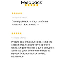 Comedouro Elevado Pet Duplo Gato Mdf Linha Básica - Branco - 6