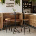 Ver imagem 3 de Mesa Bistrô Alta Aço Bar Cozinha Balcão Dot Maiart Preta